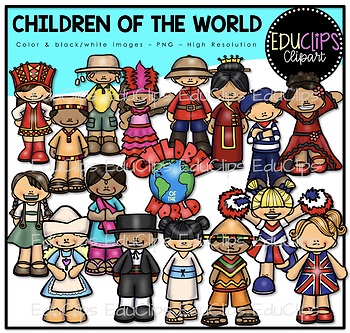 Children Of The World Clip Art {Educlips Clipart}.