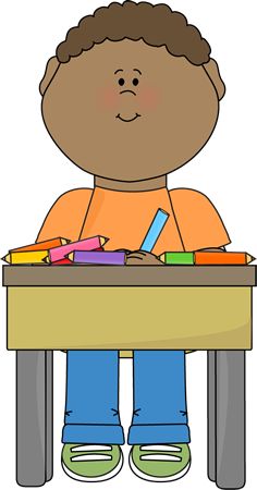 Children working clip art.