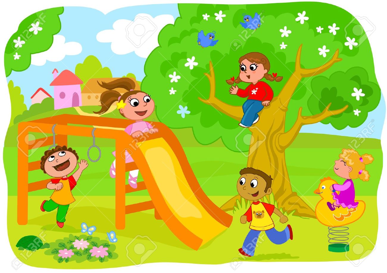 Clipart kids playground.