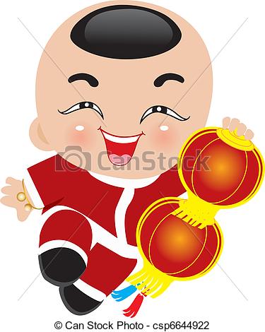 Chinese baby boy clipart.