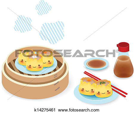 Clipart of Cute Dim sum.