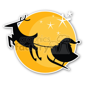 christmas moon sticker clipart. Royalty.