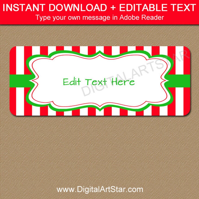 EDITABLE Holiday Address Labels.