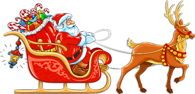 Christmas Santa&Sleigh Clipart.