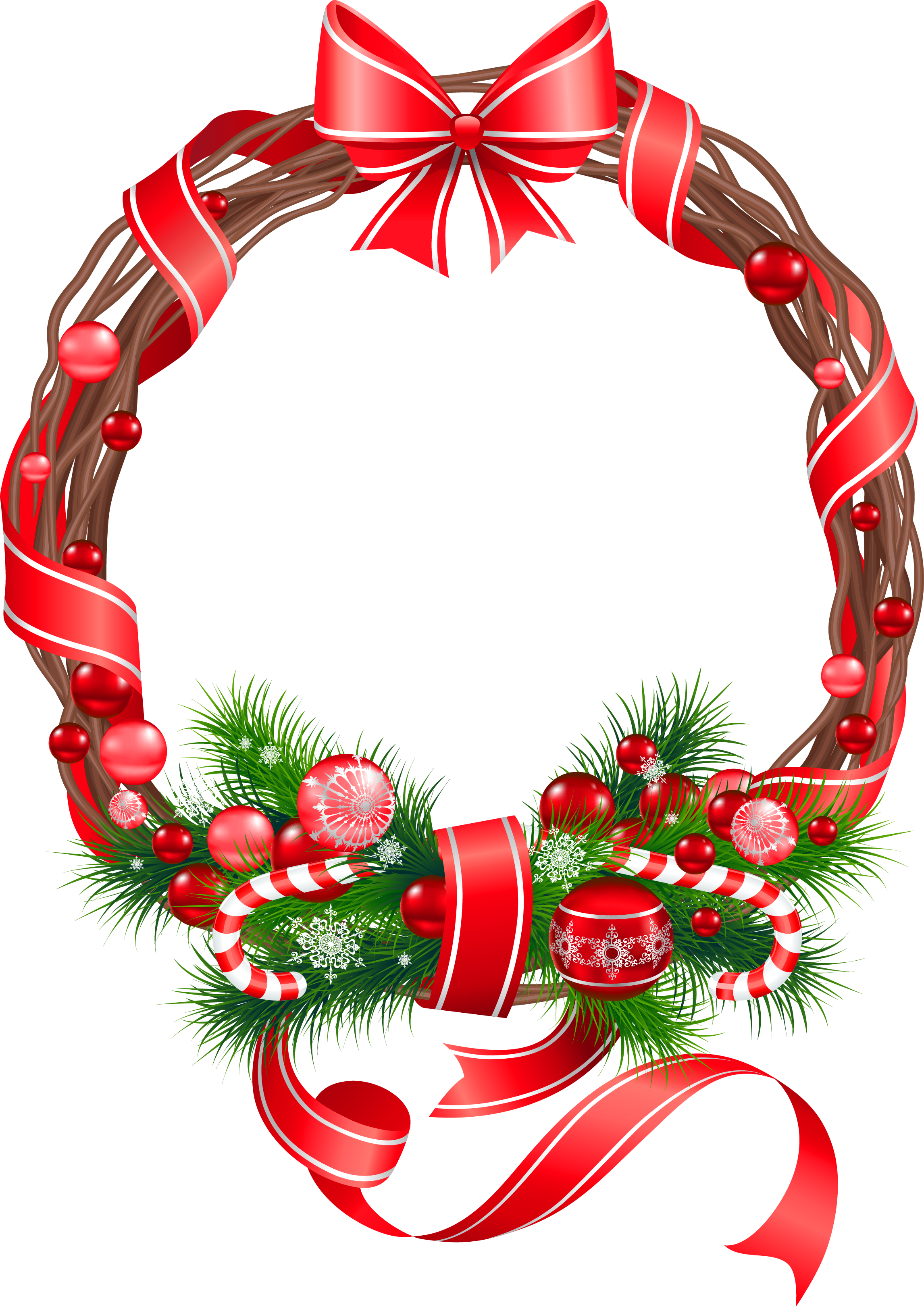 Christmas PNG Wreath Ornament Clipart.