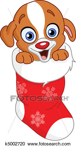 Christmas puppy Clipart.