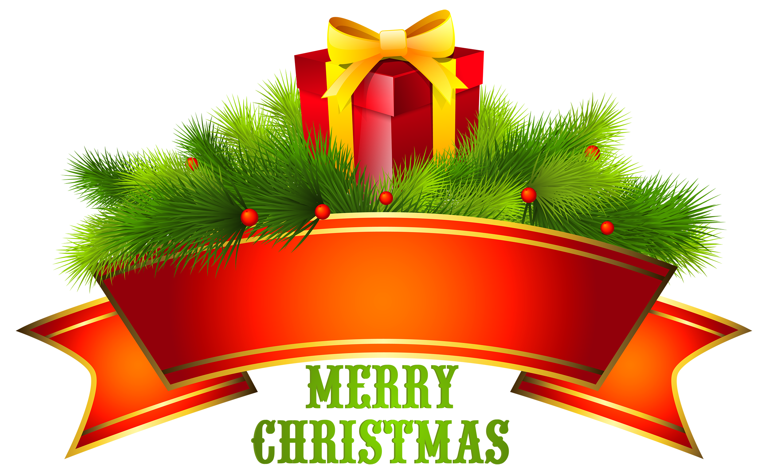 Merry Christmas Text Decor PNG Clipart.