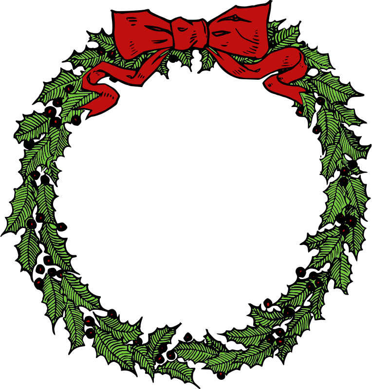 Free to Use & Public Domain Christmas Wreath Clip Art.