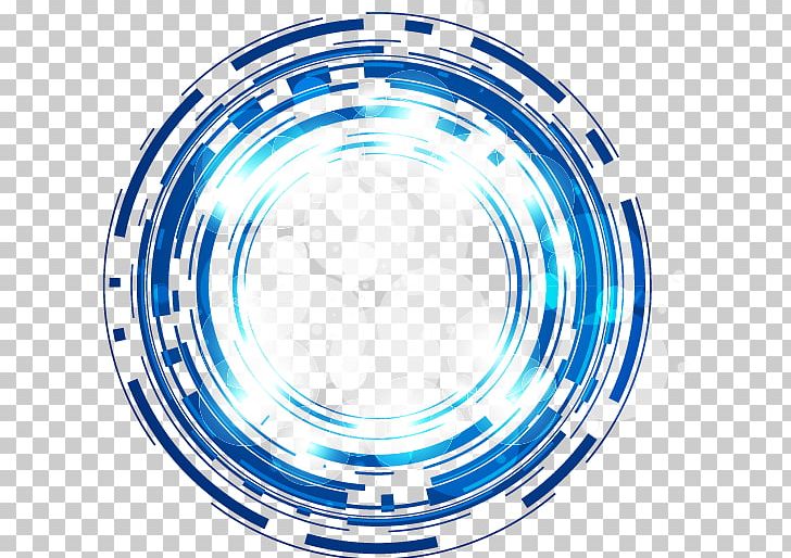 Science And Technology Abstract Blue Fantasy Glow Circle PNG.