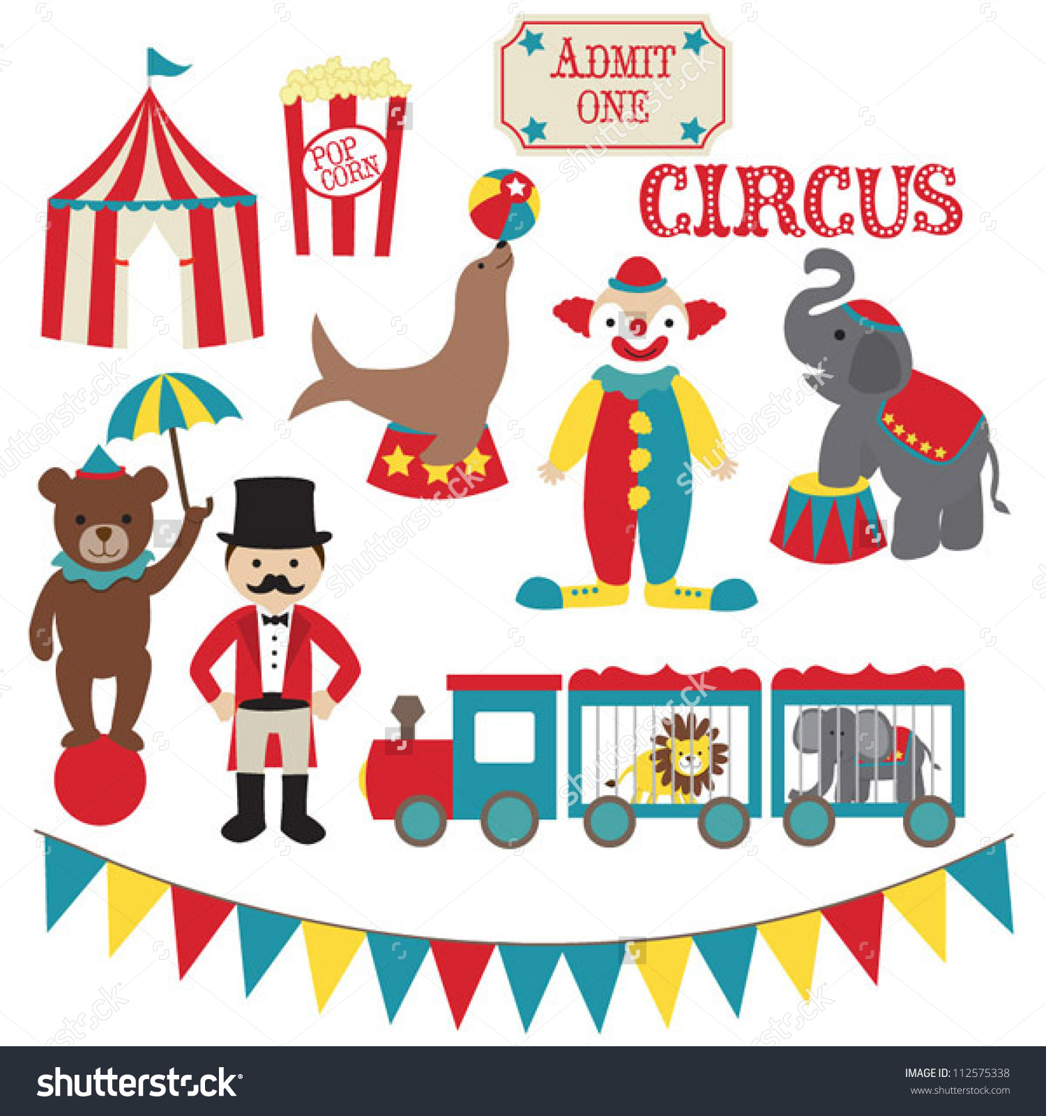 Circus vector clip art set.