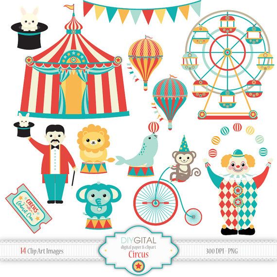 Circus Clipart Set.