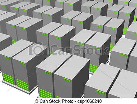 Stock Illustration of Server Clusters For Data Warehousing Clip.