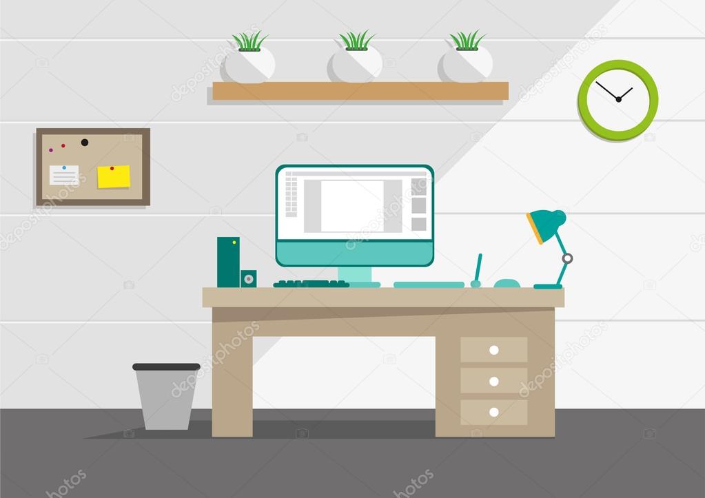 Clipart: tidy desk.