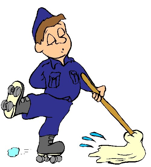 Floor cleaning clipart kid.