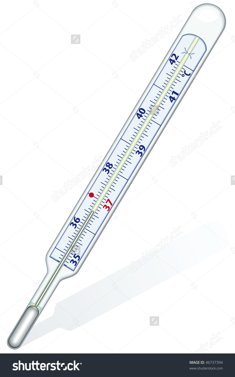 Clinical Thermometer On White Background Blend Stock Vector.