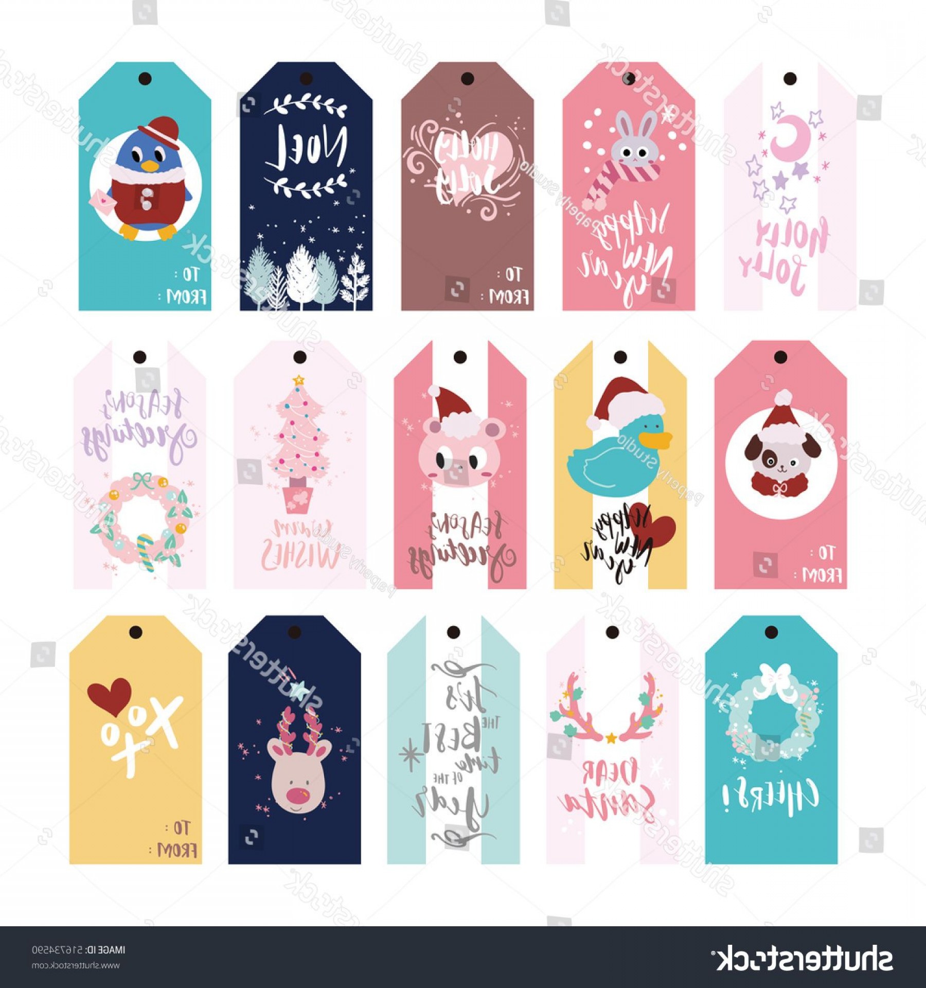 Christmas Gift Tags Holiday Name Tag Stock Vector Royalty Free.