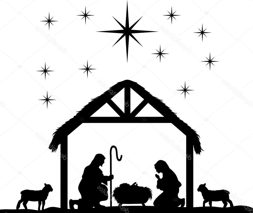 Unique Manger Scene Silhouette Design » Free Vector Art, Images.