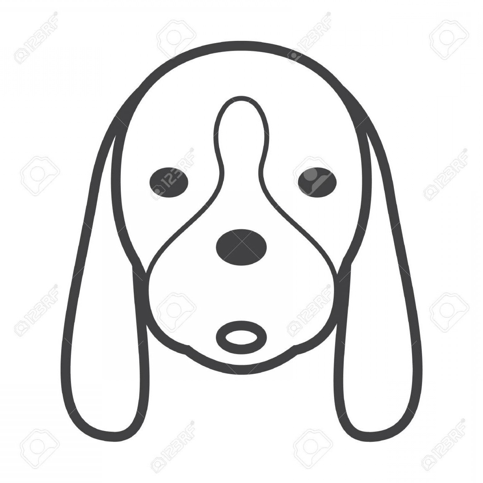 Unique Dog Head Line Art Vector Design.