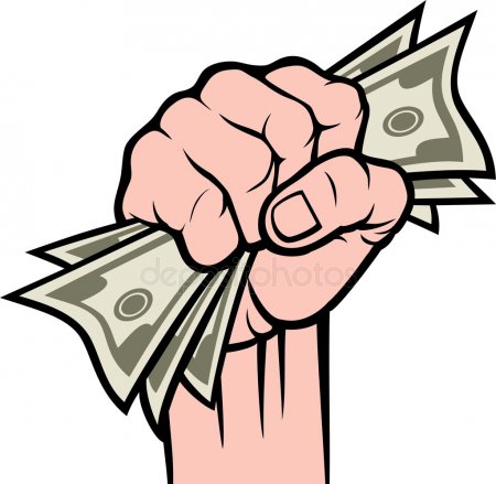 Clip Art Of Cash In Hand.