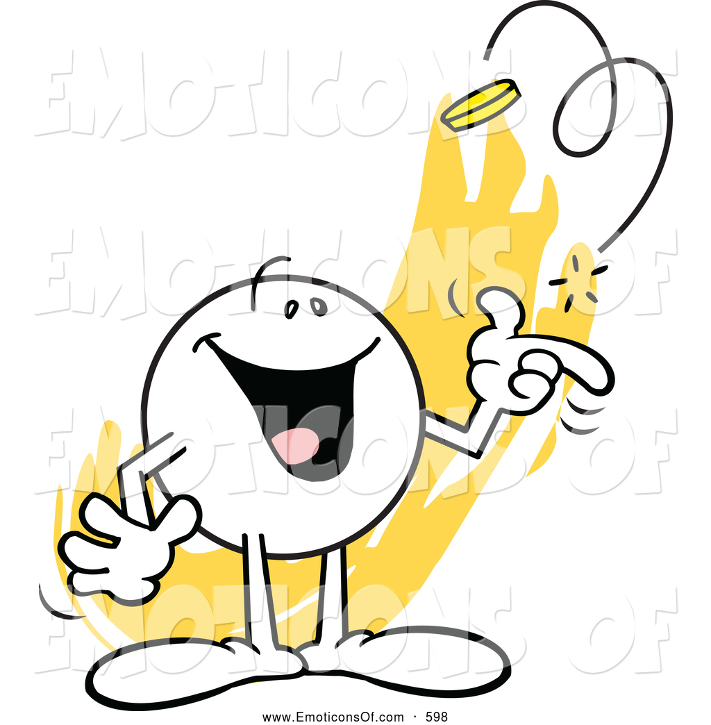 Clip Art Vector Cartoon of a Friendly Happy Moodie Character.