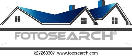 Houses roofs for real estate logo Clip Art.