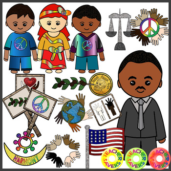 Martin Luther King Clip Art Set Commercial and Personal Use.