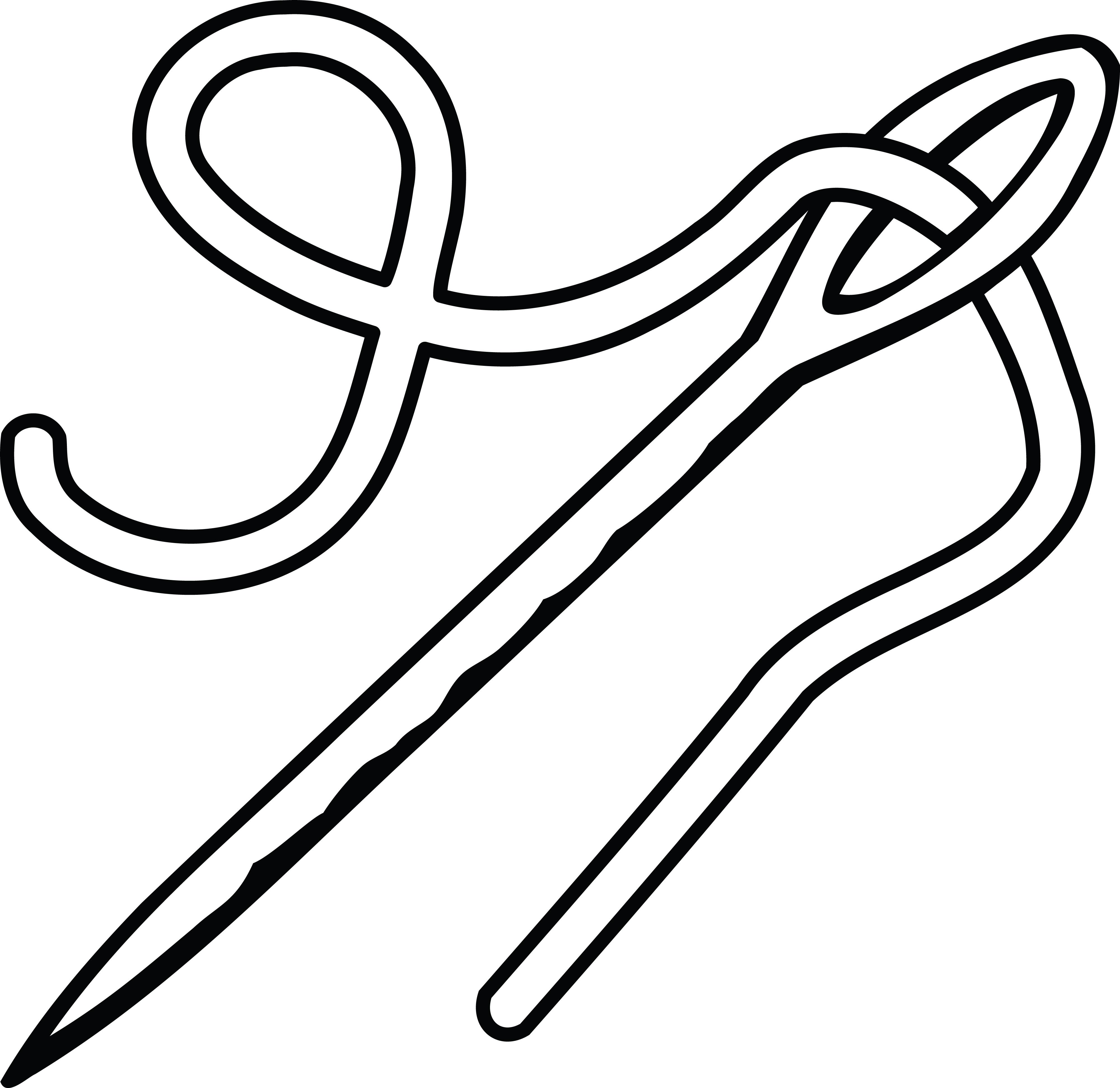 Free Clipart Of A needle and thread.