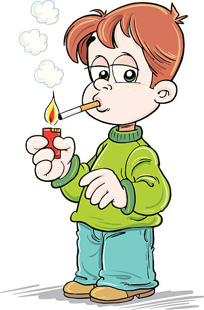 Royalty Free Boys Smoking Cigars Clip Art, #267420.