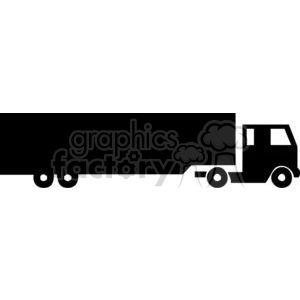 Semi Truck Silhouette clipart. Royalty.