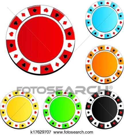 Poker chip sets Clip Art.