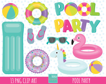 50% SALE POOL PARTY clipart, girl pool party clipart, summer clipart.