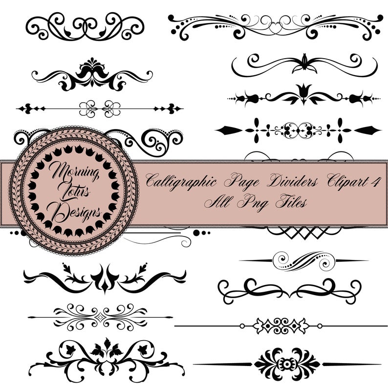 Clip art dividers, digital divider, line clip art, text divider, digital  page dividers, divider lines digital, page divider,instant download.