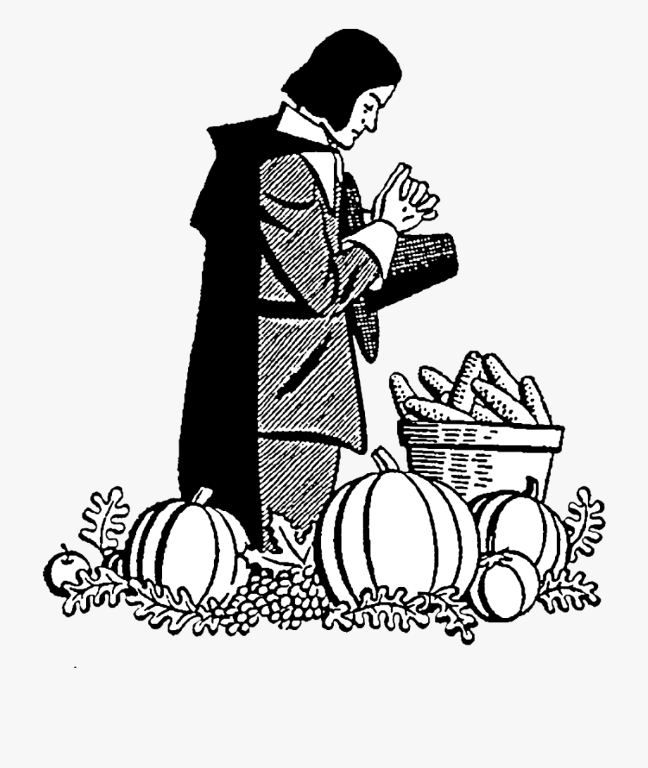 Pilgrim Giving Thanks Clipart.