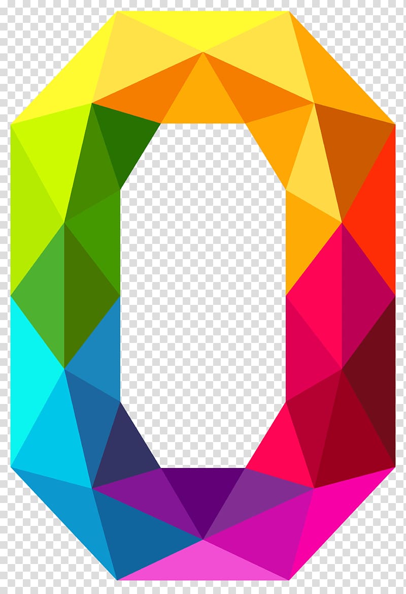 0 Number , Colourful Triangles Number Zero , multicolored.