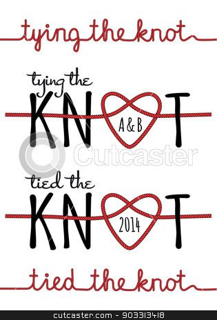 tying the knot, vector set stock vector.