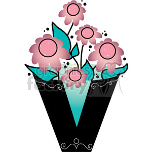 Letter V Vase clipart. Royalty.