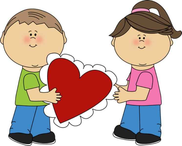 Valentine\'s Day Kids Clipart.