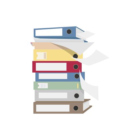 Pile of files and folders graphic illustration.