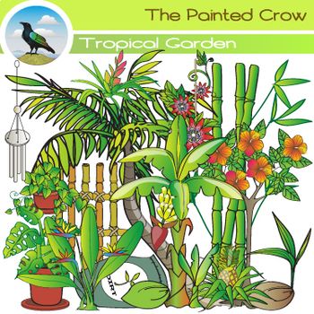 Tropical Garden Clip Art.