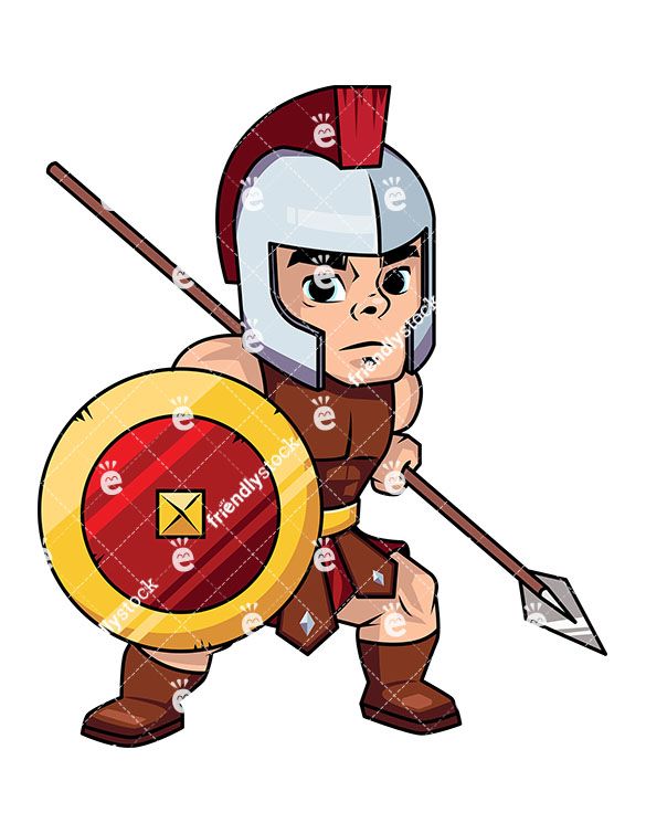 Roman Spearman Warrior With His Shield And Spear di 2019.