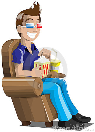 Boy Watching Movie Clipart.