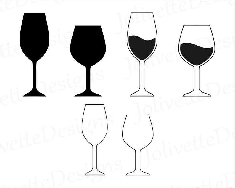 Wine, Wine Glass, Glasses, Clip Art, Clipart, Design, Svg Files, Png Files,  Eps Files, Dxf Files, Pdf Files, Silhouette Files, Cricut, Cut.