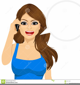 Clipart Woman Talking On The Phone.