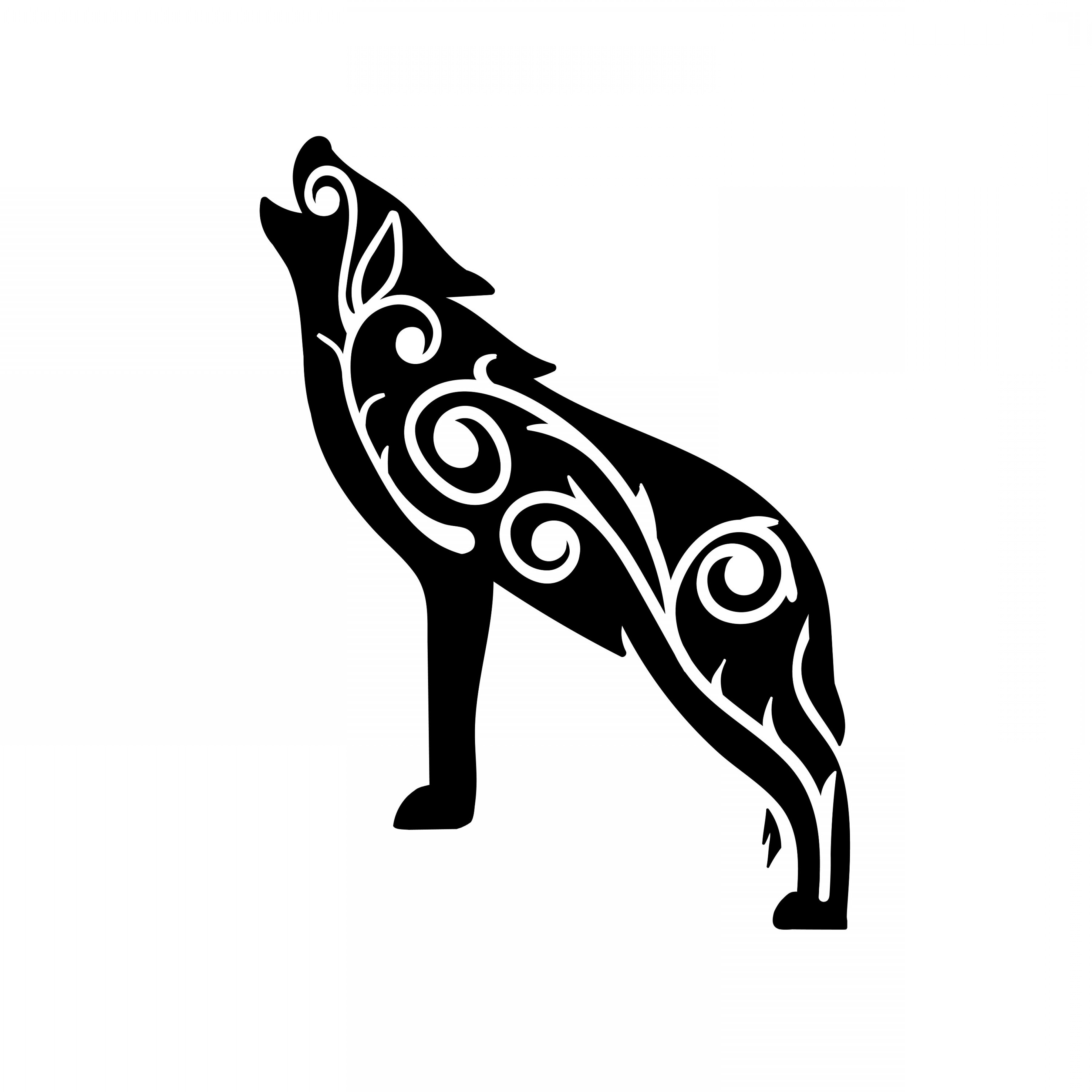 Tribal Wolf Clipart Wolf Silhouette Svg.