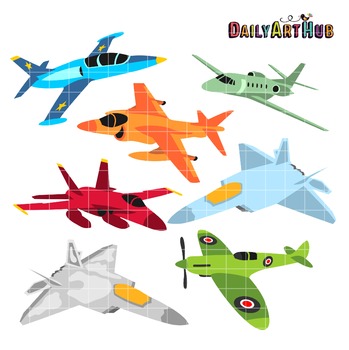 Cute Airplanes Clip Art.