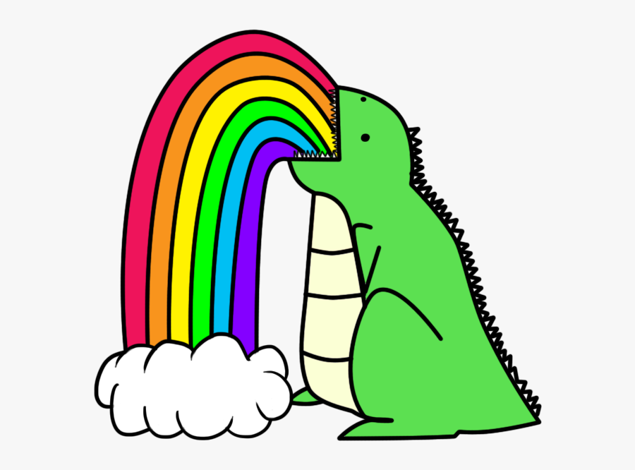 Drawings Of Rainbows Dinosaur Puking Rainbows.