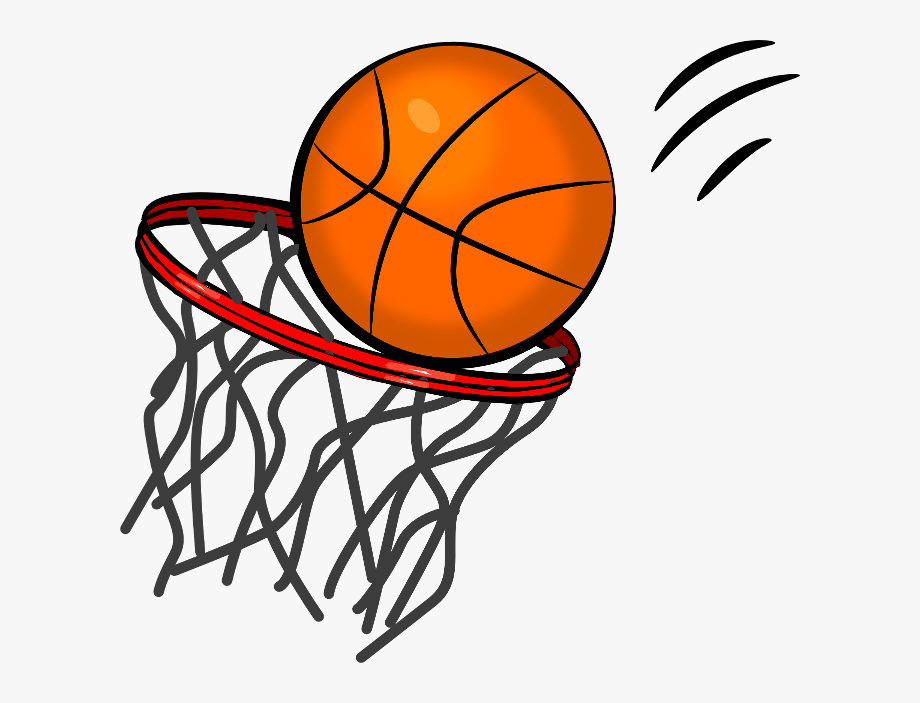 Basketball Going Into Hoop Clipart.