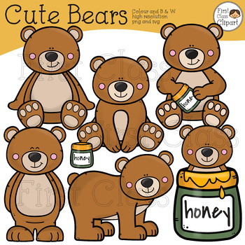 Bear Clipart, Bears Clipart, Honey Bears.