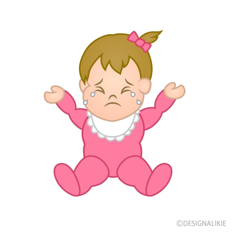 Free Crying Girl\'s Baby Clipart Image｜Illustoon.