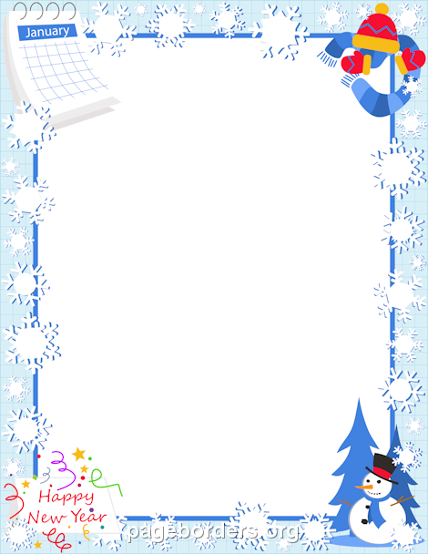 January free winter borders clip art page borders and vector.